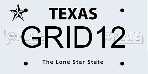 GRID12 Texas License Plate