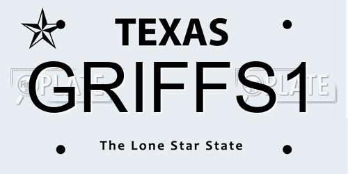GRIFFS1 Texas License Plate