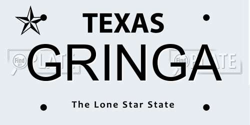 GRINGA Texas License Plate
