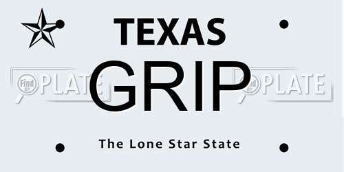 GRIP Texas License Plate