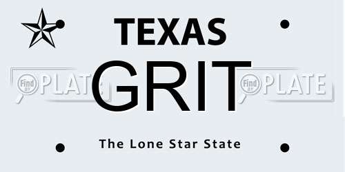 GRIT Texas License Plate