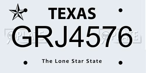 GRJ4576 Texas License Plate