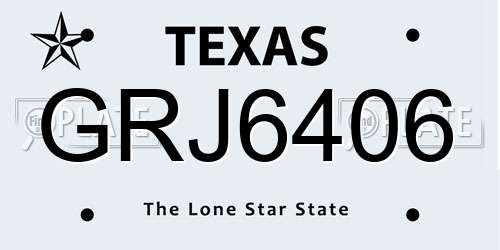GRJ6406 Texas License Plate