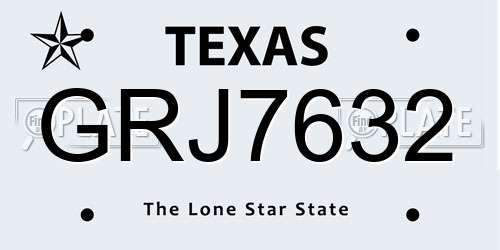 GRJ7632 Texas License Plate