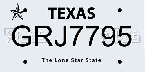 GRJ7795 Texas License Plate