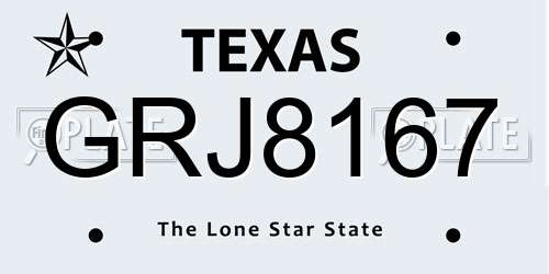 GRJ8167 Texas License Plate