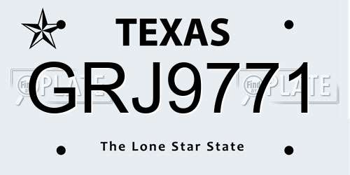 GRJ9771 Texas License Plate