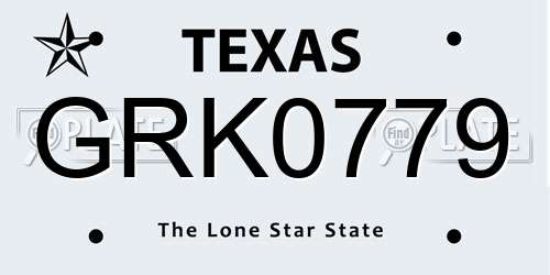 GRK0779 Texas License Plate