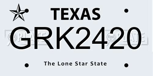 GRK2420 Texas License Plate