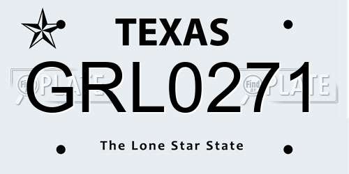 GRL0271 Texas License Plate