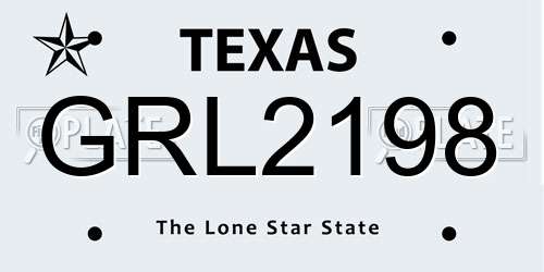 GRL2198 Texas License Plate