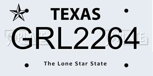 GRL2264 Texas License Plate