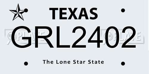 GRL2402 Texas License Plate