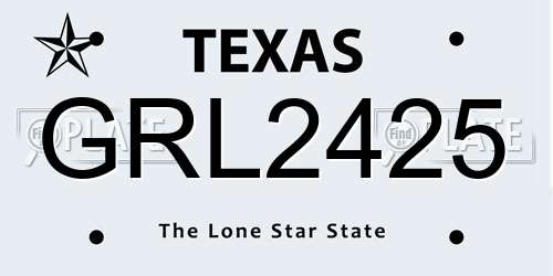 GRL2425 Texas License Plate
