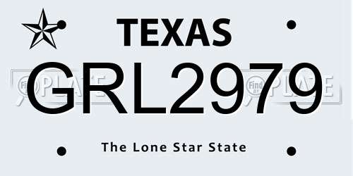 GRL2979 Texas License Plate
