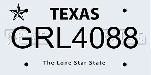 GRL4088 Texas License Plate