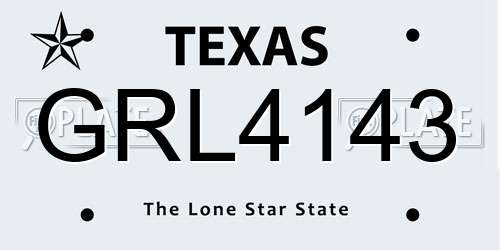 GRL4143 Texas License Plate