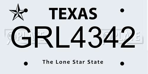 GRL4342 Texas License Plate