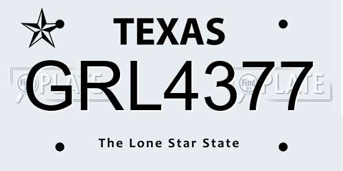 GRL4377 Texas License Plate