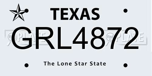 GRL4872 Texas License Plate