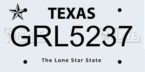 GRL5237 Texas License Plate