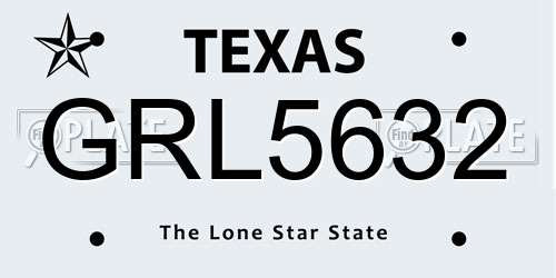 GRL5632 Texas License Plate