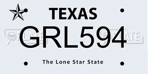 GRL594 Texas License Plate