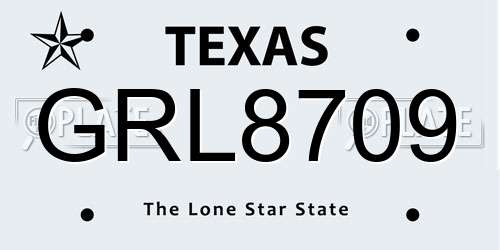 GRL8709 Texas License Plate