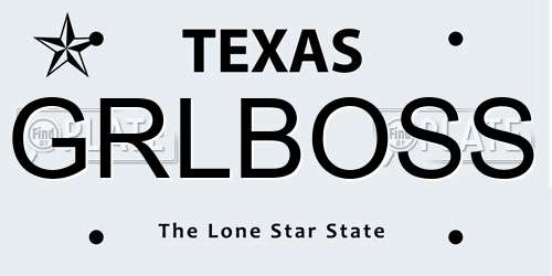 GRLBOSS Texas License Plate