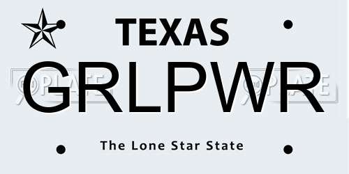 GRLPWR Texas License Plate