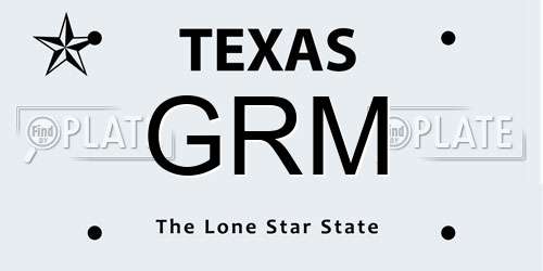 GRM Texas License Plate
