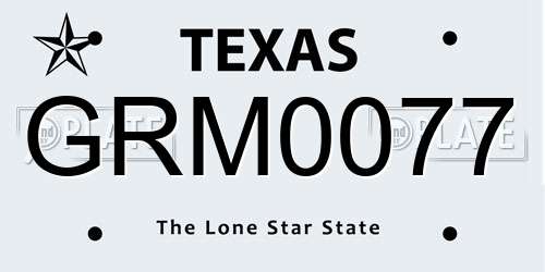 GRM0077 Texas License Plate