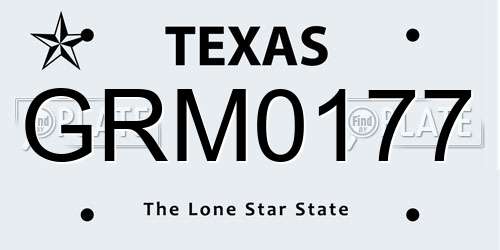 GRM0177 Texas License Plate