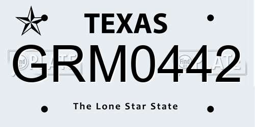 GRM0442 Texas License Plate