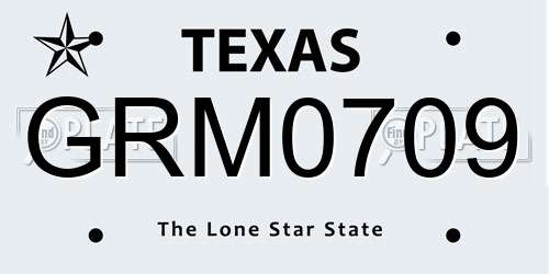 GRM0709 Texas License Plate