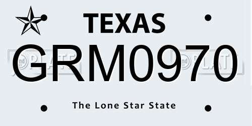 GRM0970 Texas License Plate