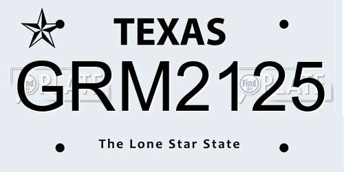 GRM2125 Texas License Plate