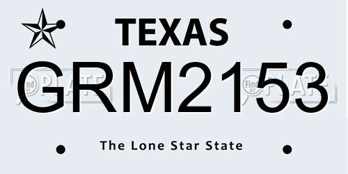 GRM2153 Texas License Plate