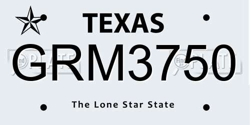 GRM3750 Texas License Plate