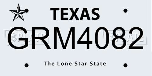 GRM4082 Texas License Plate