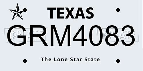 GRM4083 Texas License Plate