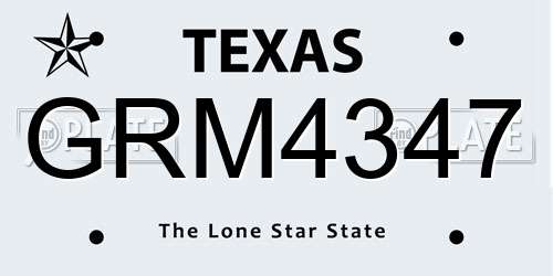 GRM4347 Texas License Plate