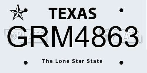 GRM4863 Texas License Plate
