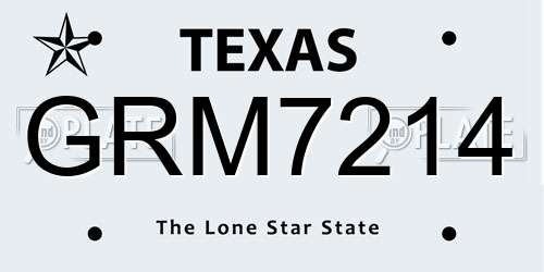 GRM7214 Texas License Plate