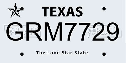 GRM7729 Texas License Plate