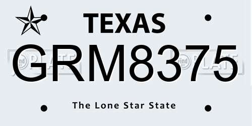 GRM8375 Texas License Plate