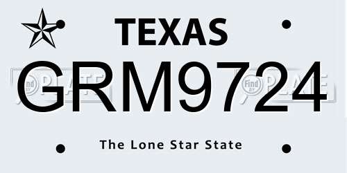 GRM9724 Texas License Plate
