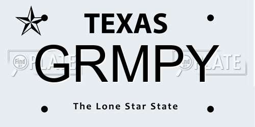 GRMPY Texas License Plate