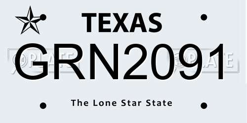 GRN2091 Texas License Plate