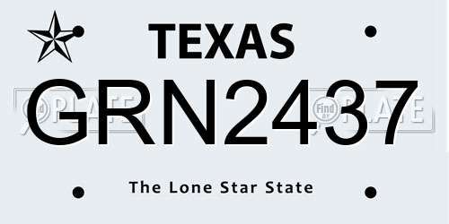 GRN2437 Texas License Plate
